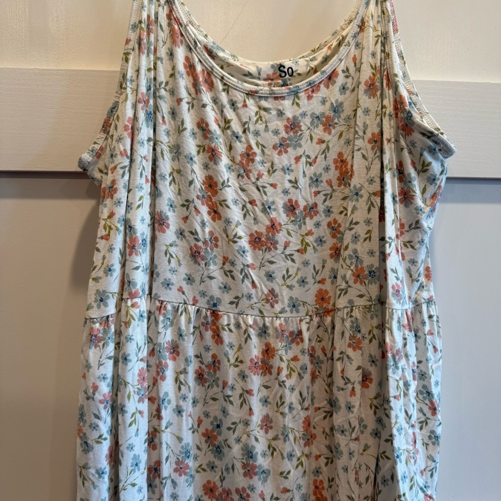 Floral XL Spaghetti Adjustable Strap Dress - Picture 2 of 6